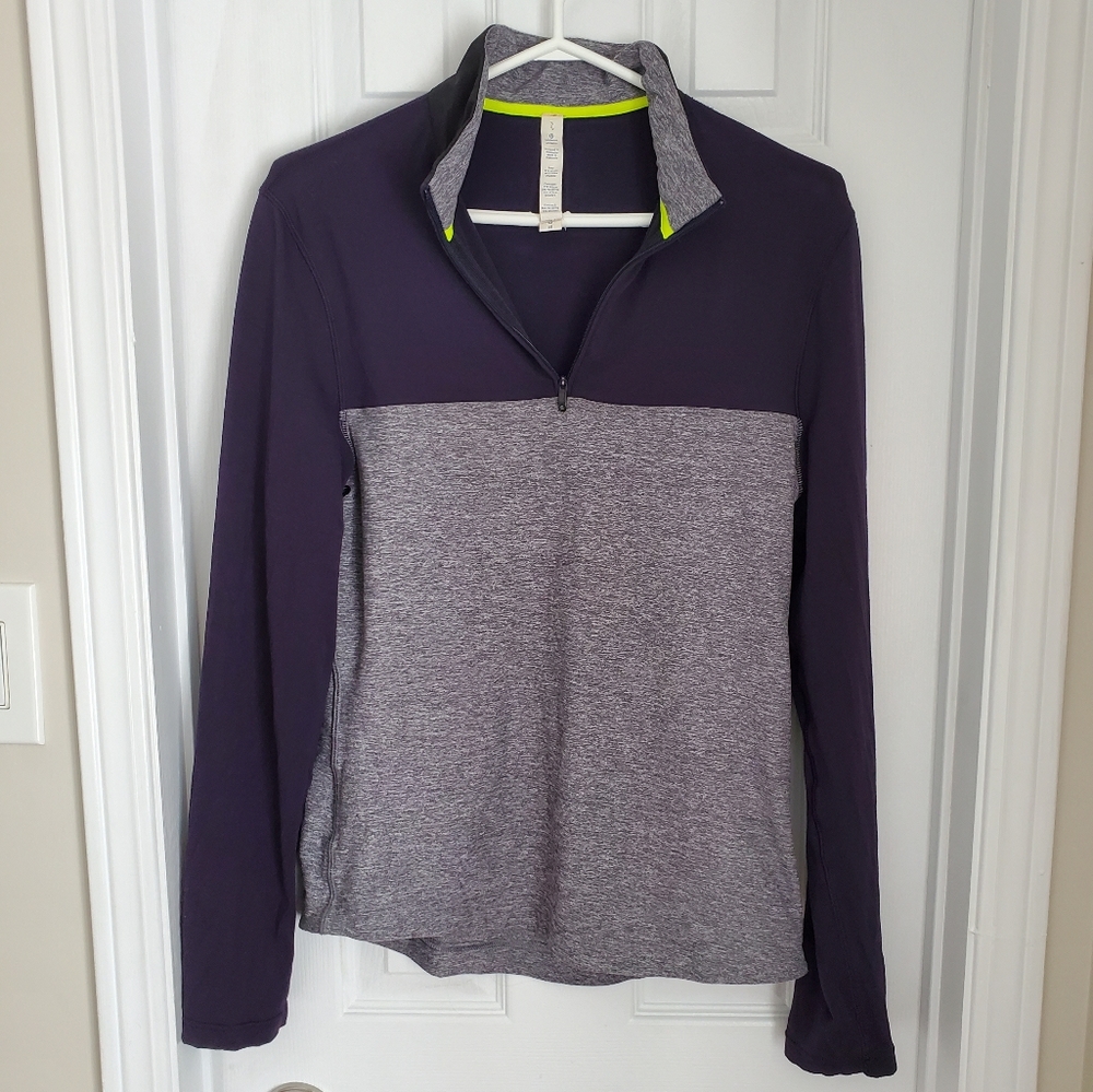 Men's Lululemon 1/4 Zip Purple/ Grey Long Sleeve